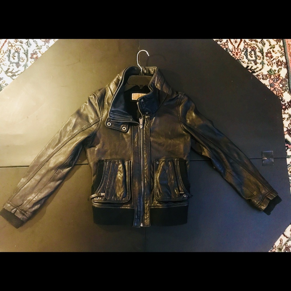 100% Leather Michael Kors Women’s Jacket- Black
